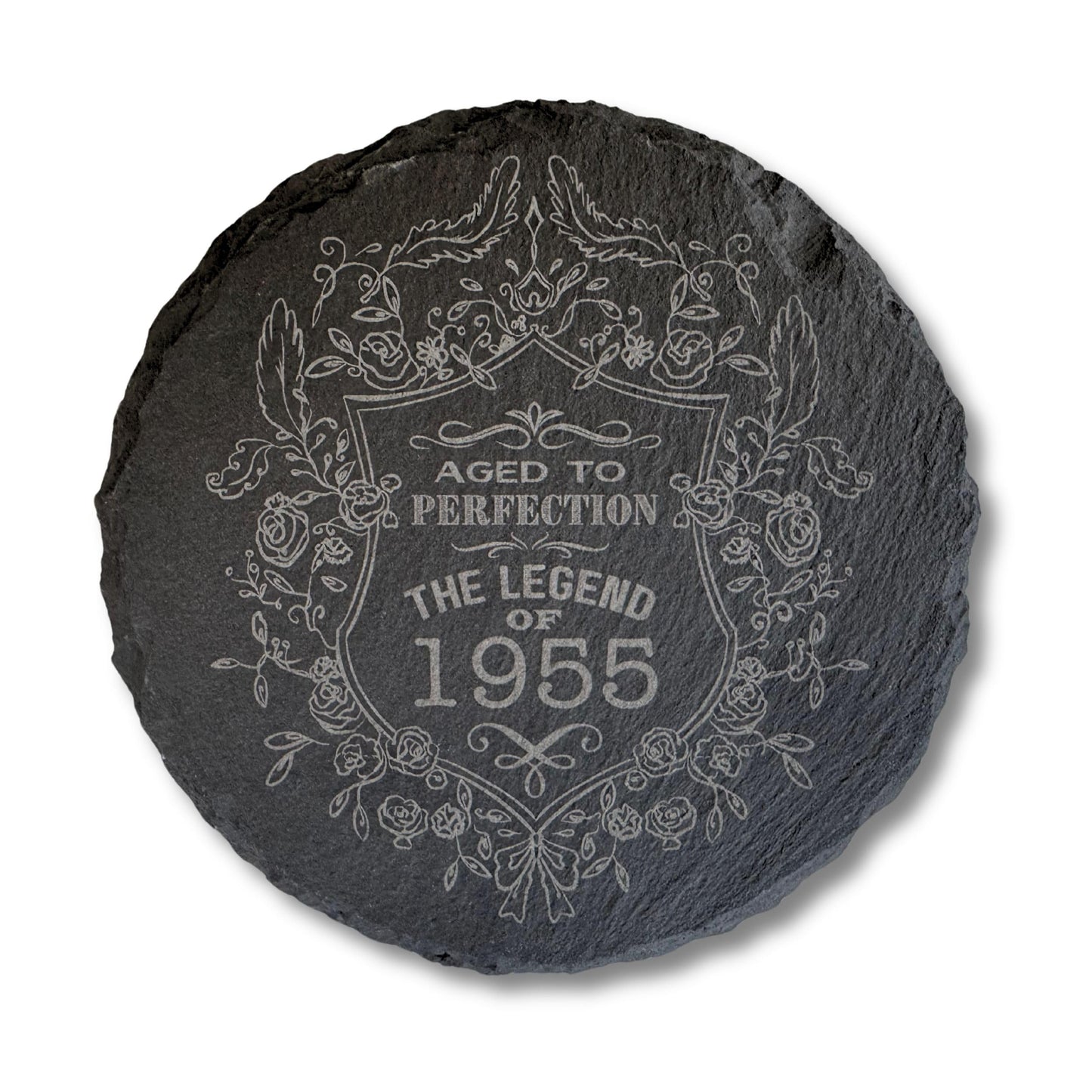 Birthday Gift for Men & Women - Vintage Year Engraved Slate Coaster - Perfect Birthday Coaster for Him or Her, Personalised Aged to Perfection