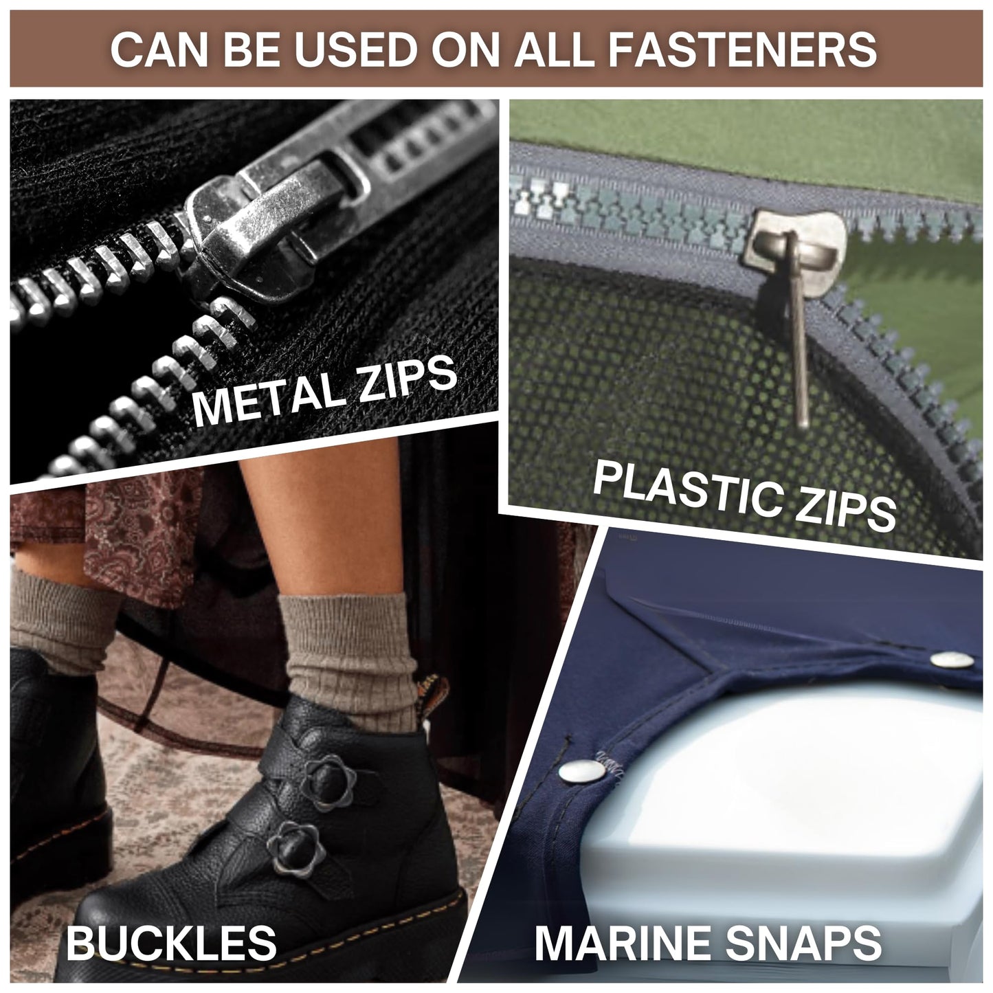 Miss Abi’s Zipper Wax - Zip Lubricant for clothes, bags and boots, snap lube for boats, zipper lube
