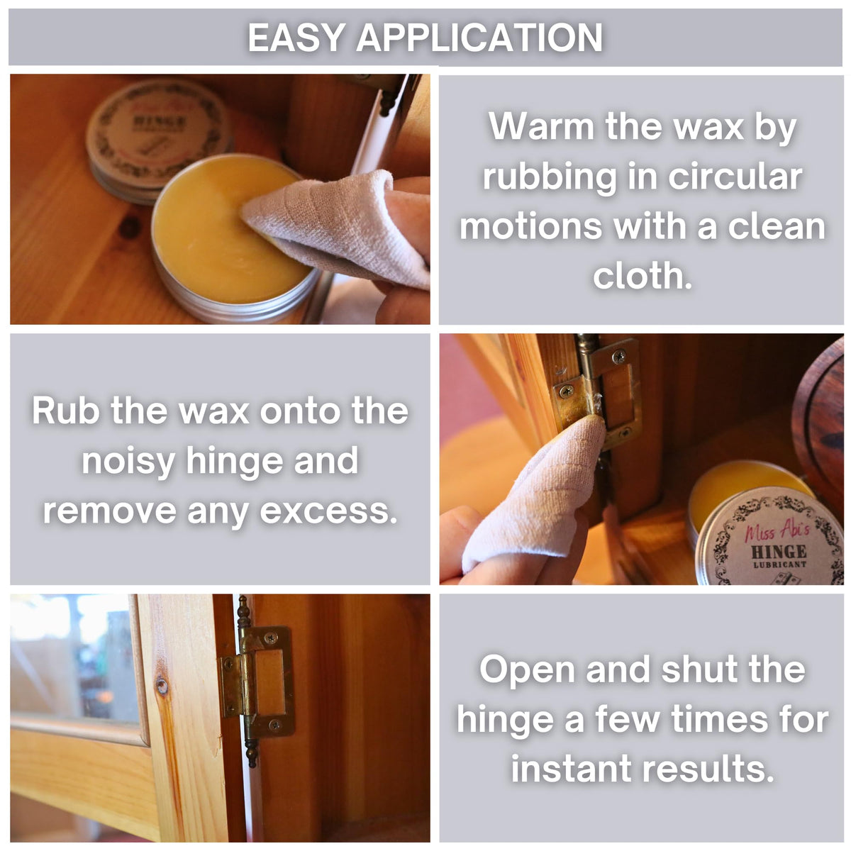 Miss Abi’s Hinge Lubricant - Door Hinge Lubricant for Squeaky Door Hinges, Window Hinges, and All Squeaky Hinges