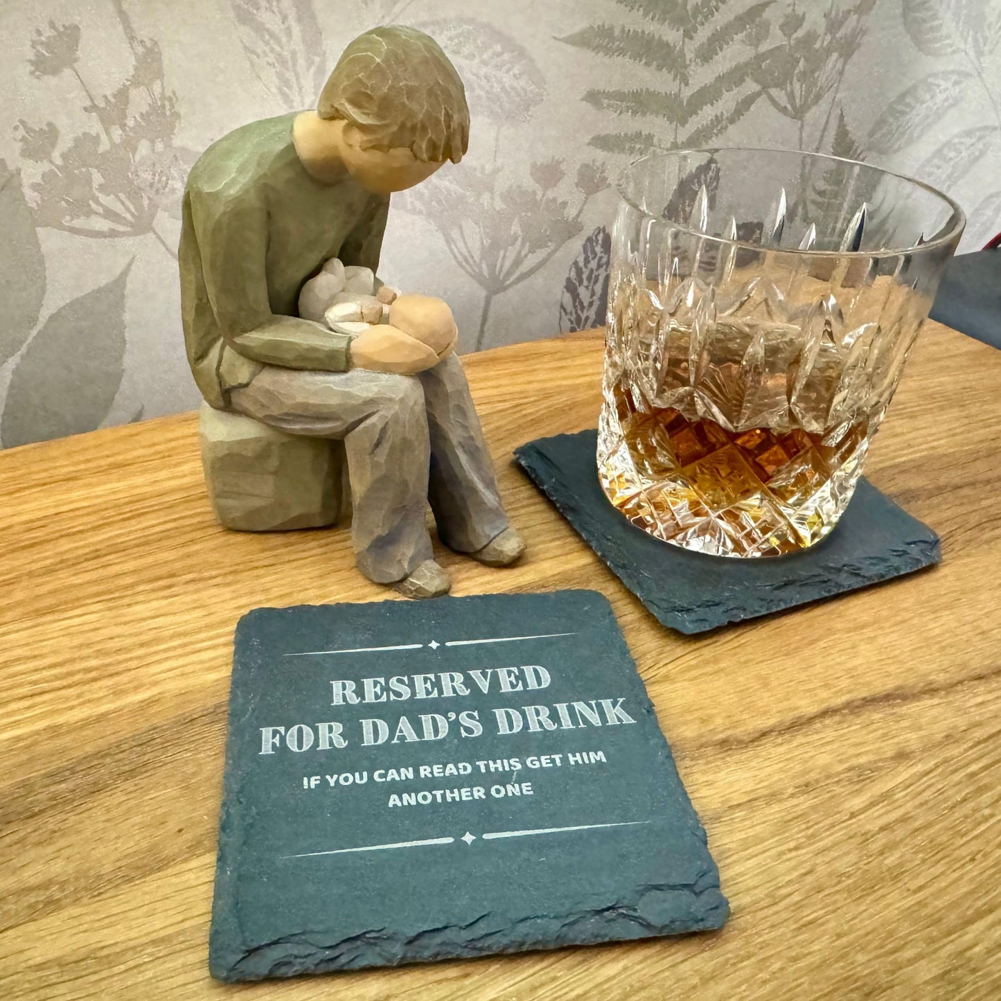 Dad Coaster - Reserved For Dad's Drink, If You Can Read This Get Him Another One - Perfect Dad Coaster from Daughter or Son, Funny Dad Coaster
