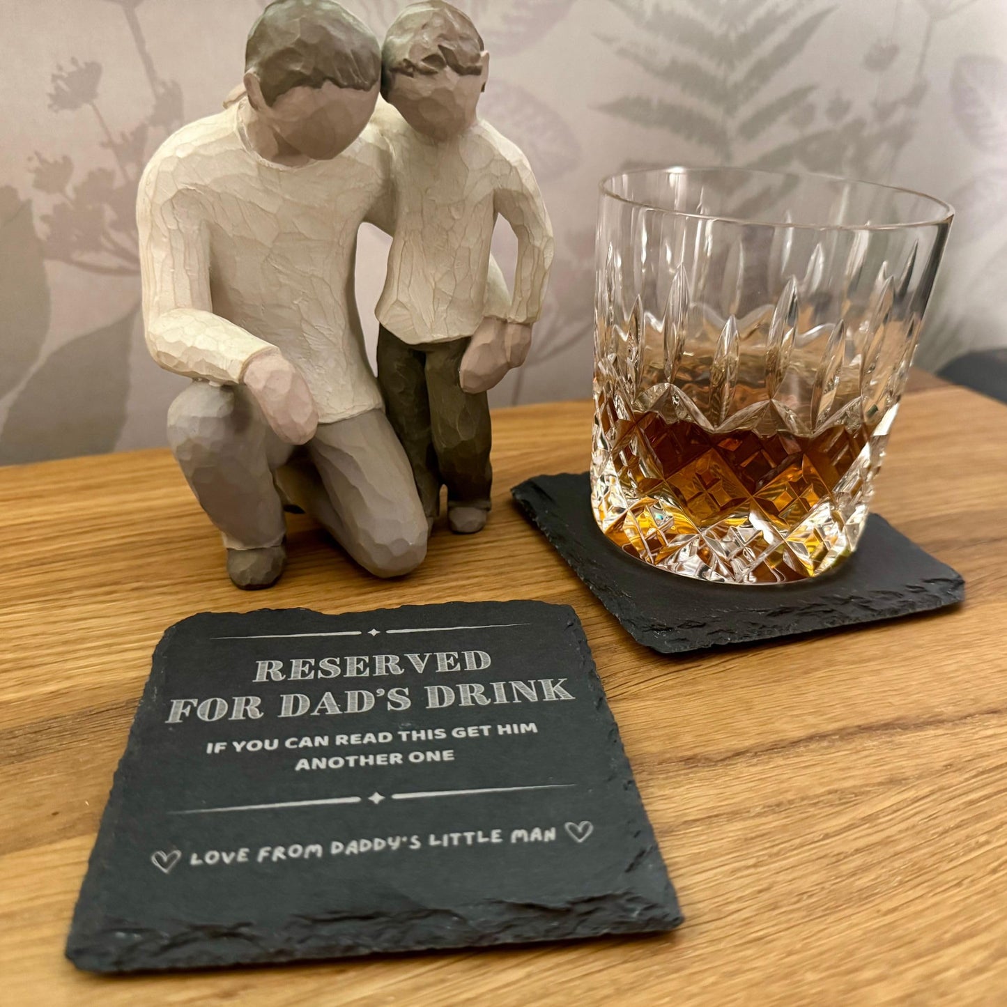 Dad Coaster - Reserved For Dad's Drink, If You Can Read This Get Him Another One - Perfect Dad Coaster from Daughter or Son, Funny Dad Coaster