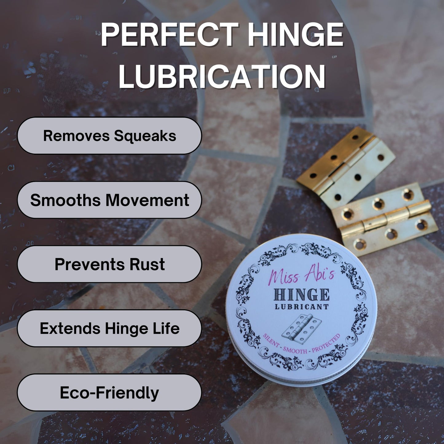 Miss Abi’s Hinge Lubricant - Door Hinge Lubricant for Squeaky Door Hinges, Window Hinges, and all squeaky hinges