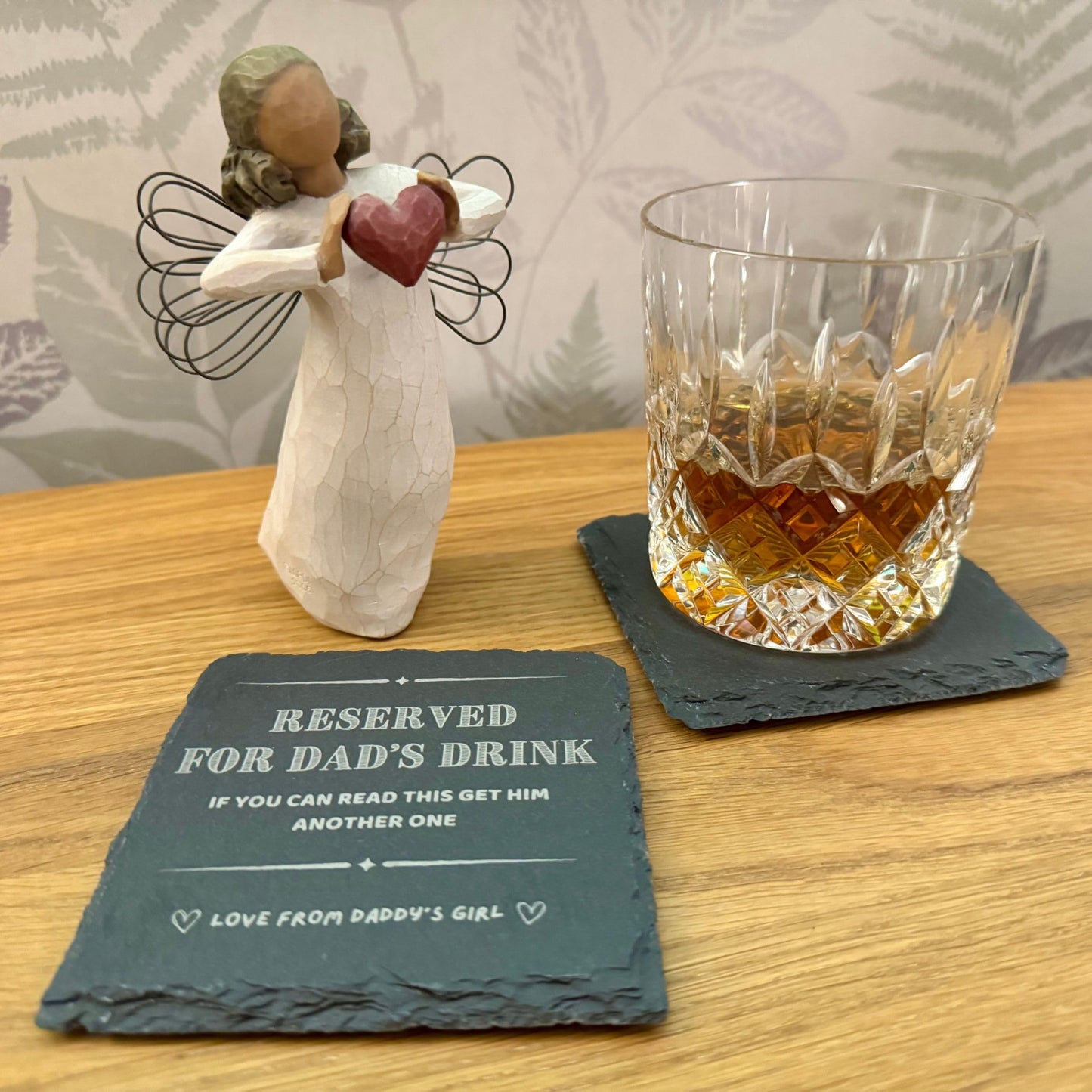 Dad Coaster - Reserved For Dad's Drink, If You Can Read This Get Him Another One - Perfect Dad Coaster from Daughter or Son, Funny Dad Coaster