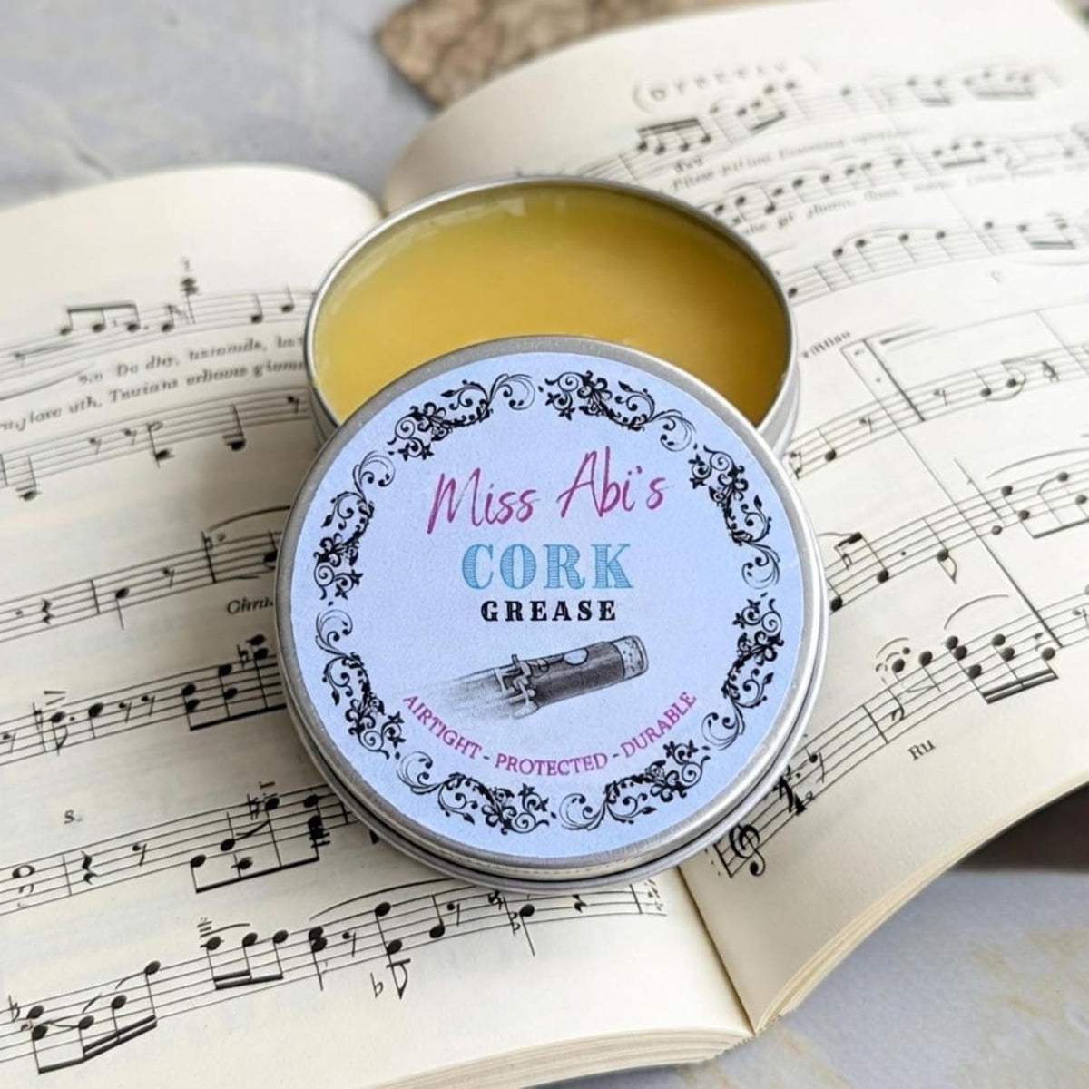 Miss Abi’s Cork Grease for Woodwind Instruments - Traditional Instrument Wax for Saxophone, Clarinet, Flute, Oboe, Bassoon and more