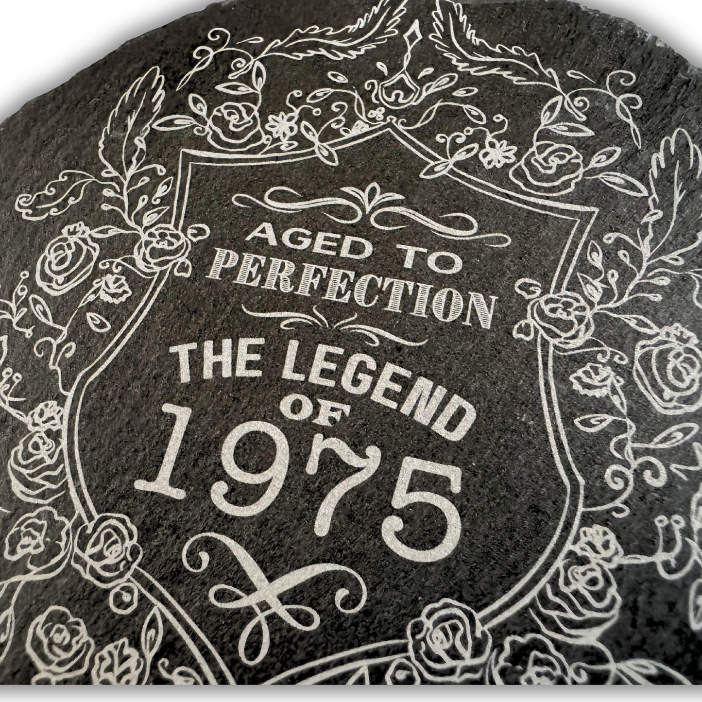 Birthday Gift for Men & Women - Vintage Year Engraved Slate Coaster - Perfect Birthday Coaster for Him or Her, Personalised Aged to Perfection