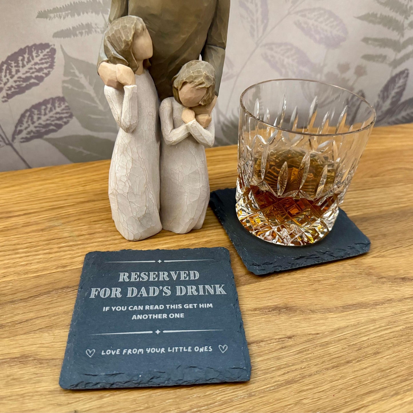 Dad Coaster - Reserved For Dad's Drink, If You Can Read This Get Him Another One - Perfect Dad Coaster from Daughter or Son, Funny Dad Coaster