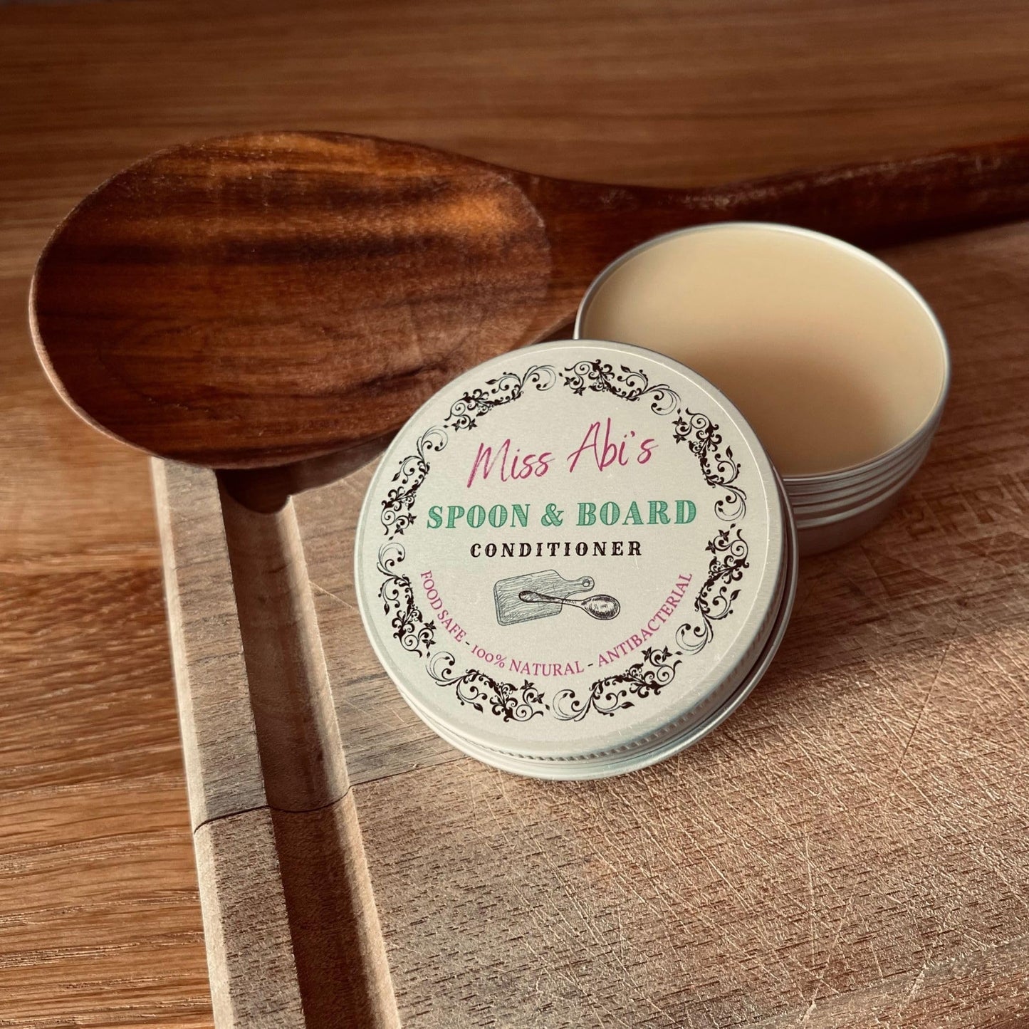 Miss Abi's Chopping Board Wax | Cutting Board Wax | Food Safe Wood Butter | Beeswax Wood Balm, Light Yellow