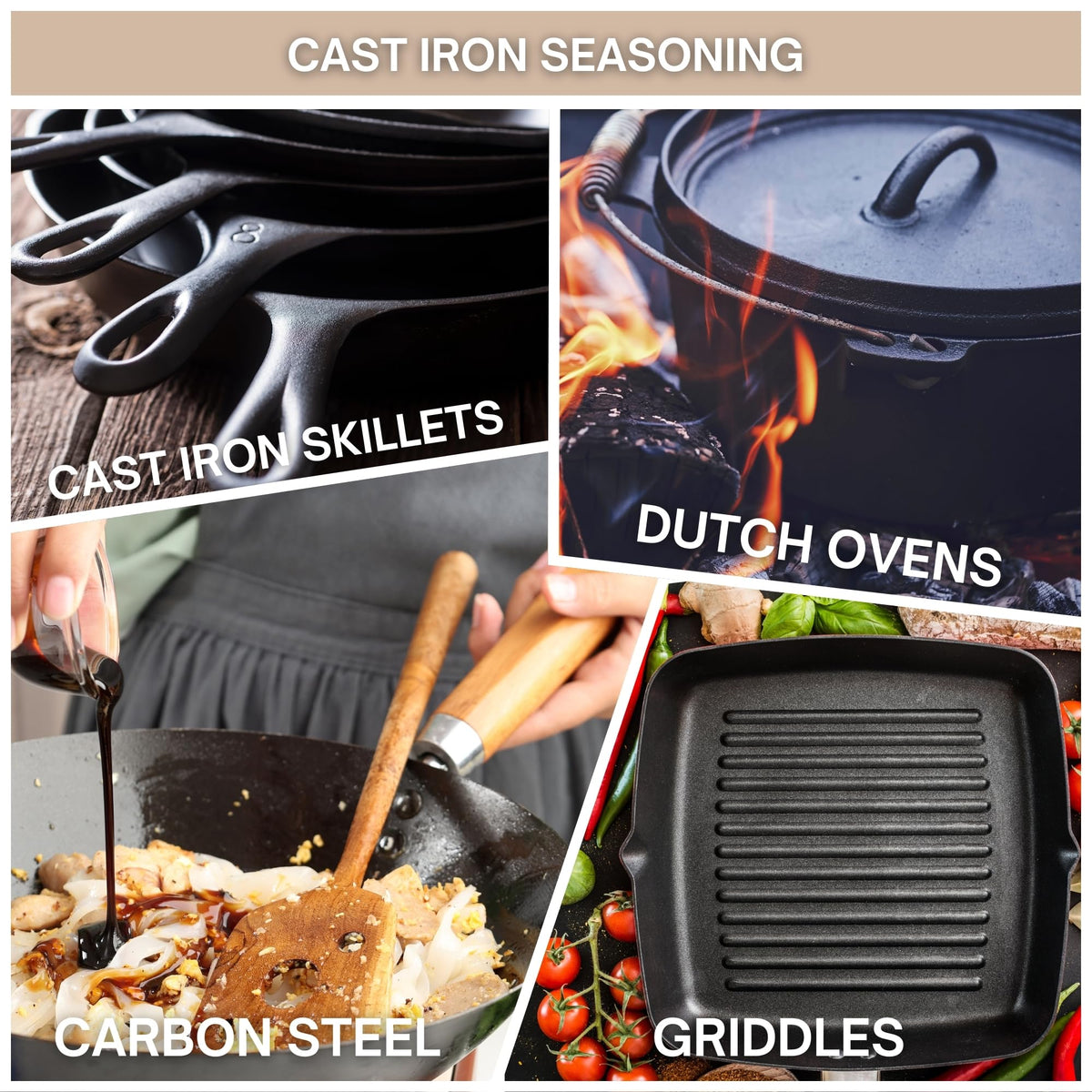 Miss Abi's Cast Iron Conditioner: Seasoning & Protection for Cast Iron & Carbon Steel | Cast Iron Restorer | Cast Iron Skillet Conditioner | cast iron seasoning | griddle seasoning
