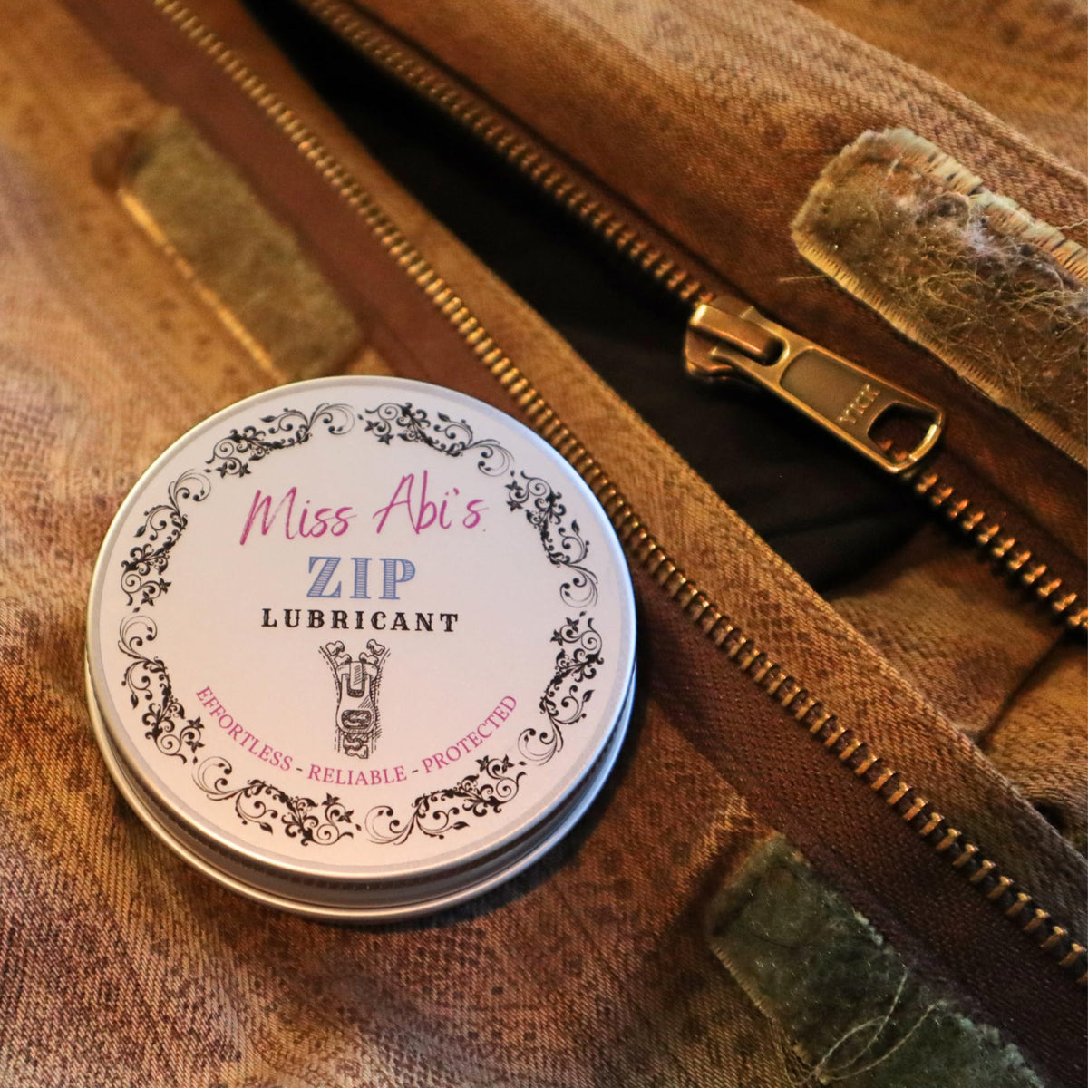 Miss Abi’s Zipper Wax - Zip Lubricant for clothes, bags and boots, snap lube for boats, zipper lube