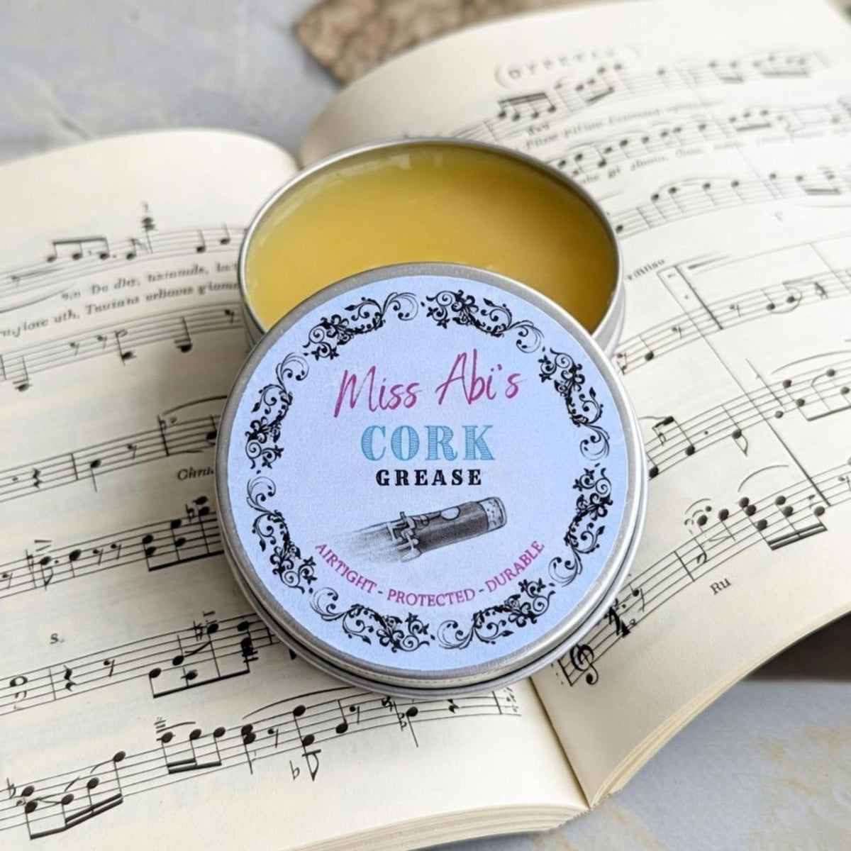 Miss Abi's Traditional Beeswax Cork Grease For Woodwind Instruments - Instrument Wax For Saxophone, Clarinet, Flute, Oboe, Bassoon And More