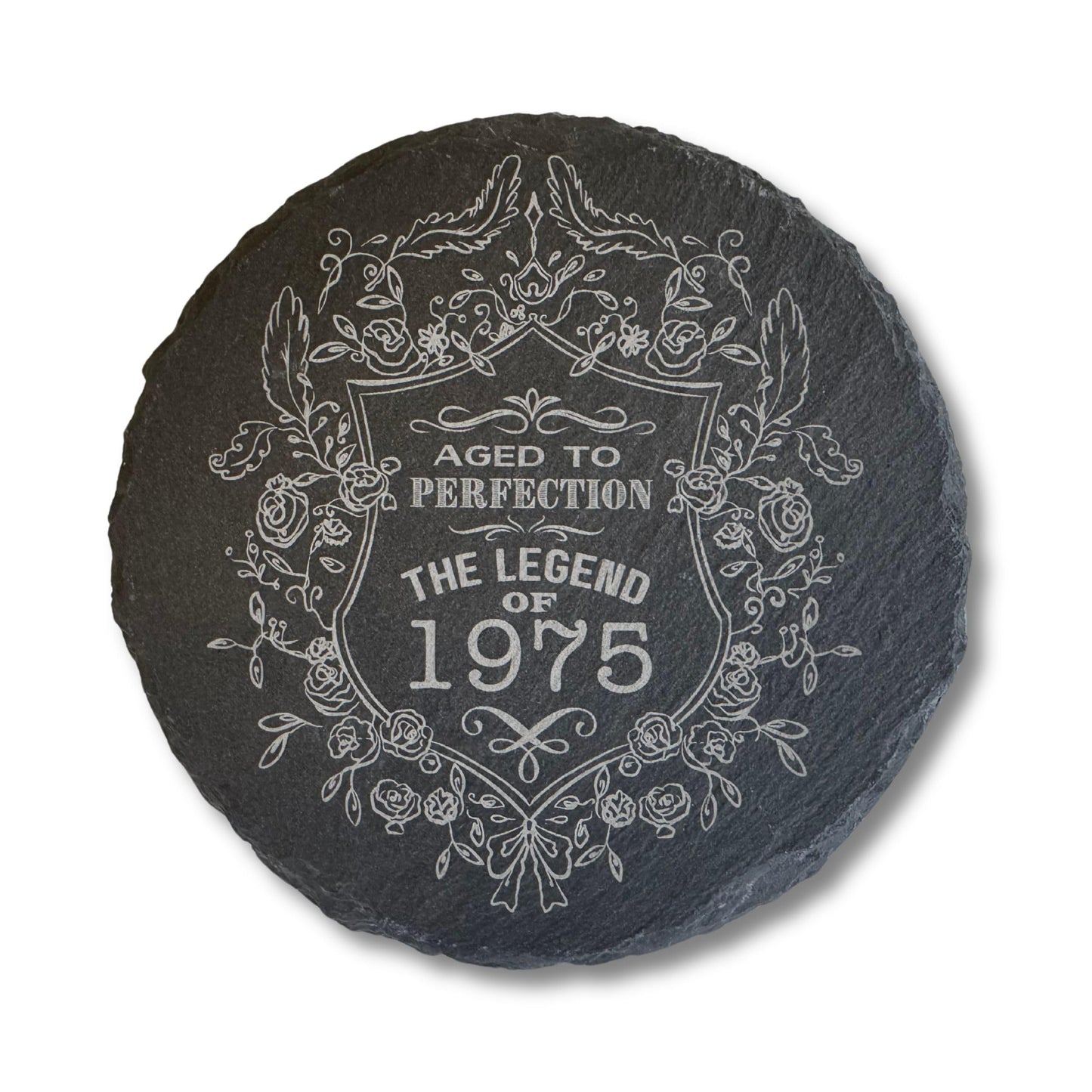 Birthday Gift for Men & Women - Vintage Year Engraved Slate Coaster - Perfect Birthday Coaster for Him or Her, Personalised Aged to Perfection
