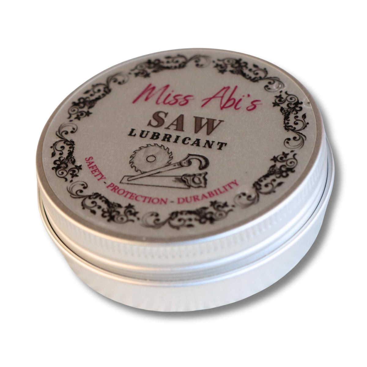 Miss Abi's blade lubricant; Wood saw lubricant, Saw wax, Paste wax for table saw.