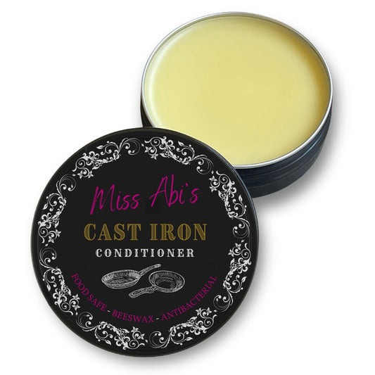 Miss Abi's Cast Iron Conditioner: Seasoning & Protection for Cast Iron & Carbon Steel | Cast Iron Restorer | Cast Iron Skillet Conditioner | cast iron seasoning | griddle seasoning